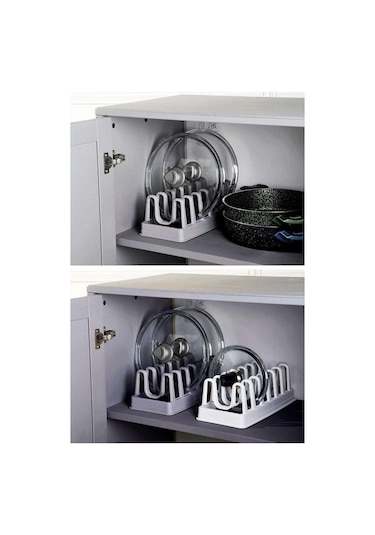 6 Bölmeli Tencere Kapak Rafı - Tencere Kapak  Organizeri
