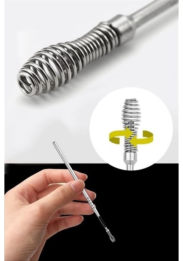 Ollevra 6 Parça Paslanmaz Çelik Kulak Balmumu Toplayıcı Çıkarıcı Temizleyici Bakımı Çubuk Seti Gri