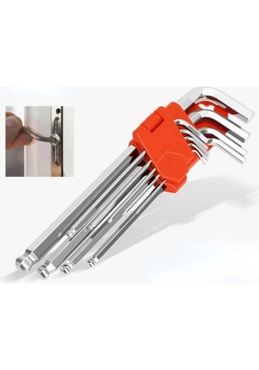 Rekotools 9 Parça Misket Başlı Uzun Allen Alyan Anahtar Seti