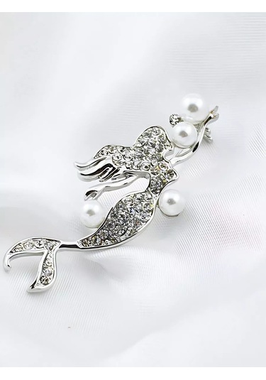 Bijoubijou Takı Broş Denizkızı 245830385 Gri