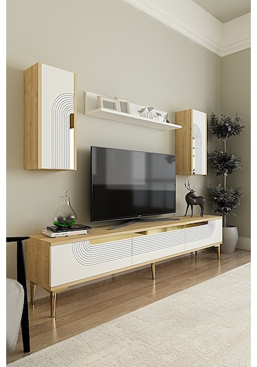 Tvr1803dbg - Meyra Tvr180 Ünitesi Takım Safirmeşe-beyaz-gold 180cm Safirmeşe-beyaz-gold