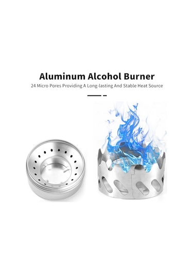 Lixada-sırt Çantası Soba 40 Ml Alüminyum Alkol Brülör-gümüş Gümüş