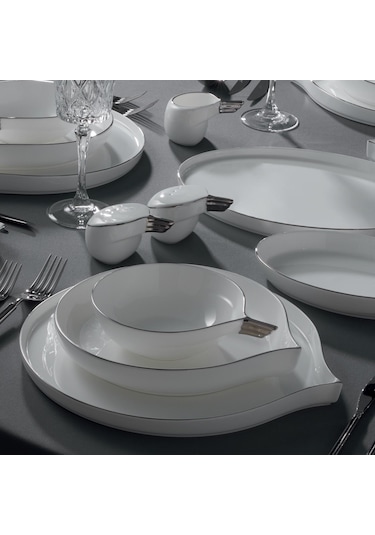 Jumbo Goddess Platin 61 Parça 12 Kişilik Yemek Takımı Platin