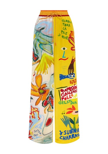 Alemais Çarpıcı Geniş Paça Pantolon Çok Renkli