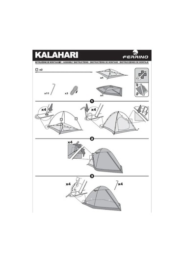 Ferrino Kalahari 3 Kişilik 3 Mevsim Kamp Çadırı Mavi