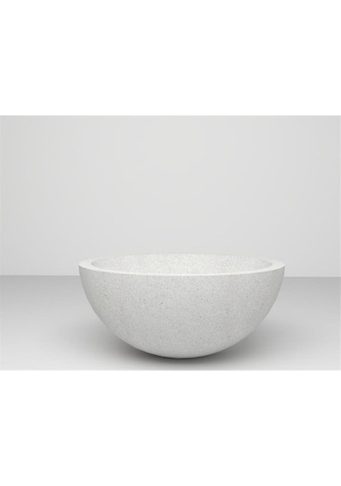 Nuano Consept Eksen Serisi Yuvarlak Saksı Beyaz 60x30