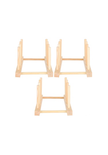 Lemestar Ahşap Katlanabilir Tabak, Kitap Ve Gereç Depolama Rafı - 3 Adet 130106a - Mutfak Ve Ofis Organizerı Diğer