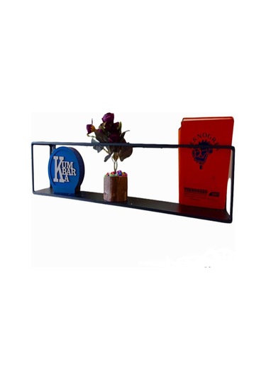 Wessdizayn Iskandinav Metal Duvar Rafı Rustik Büyük Boy Wd204B