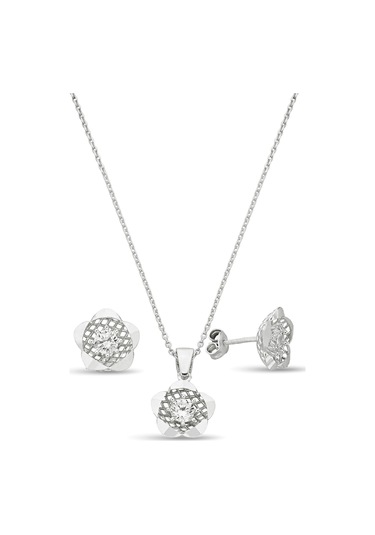 925 Ayar Gümüş Çiçek Set - 67018600 Gümüş