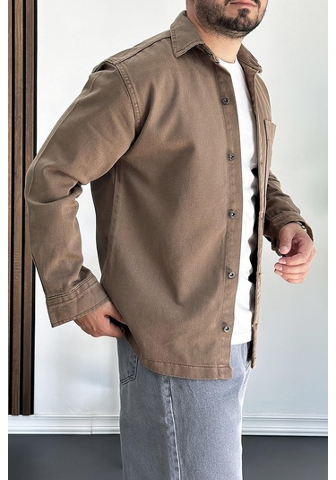 Erkek Büyük Cepli Gömlek Ceket Kahverengi Edw200 Kahverengi