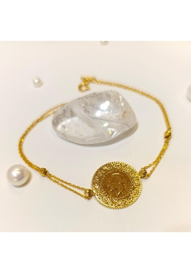 Çeyrekli Altınlı Zincirli Bileklik Altın Hd Videolu