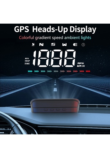 Suofeng Araç Hud Hız Göstergesi: Gps, Hız, Mesafe, Işık Alarmı İle Akıllı Gösterge