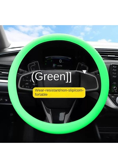 Çok Renkli Direksiyon Kılıfı Silikon Araba Elastik Eldiven Kılıfı Trend Araba Kılıfı Evrensel Yeşil