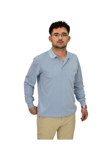 Dynamo Erkek Büyük Beden Mevsimlik Polo Yaka Sweatshirt 1-6830 Bgl-st04415 Mavi