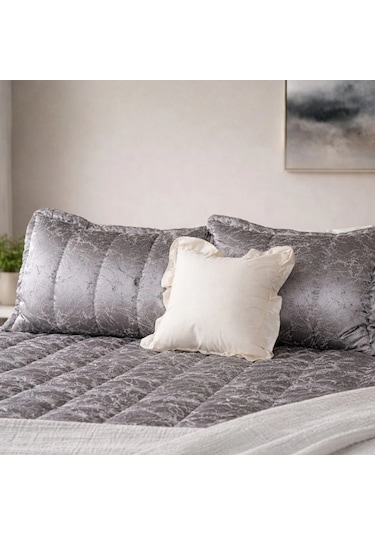 Luna Bueno Glory Silver Çift Kişilik Yatak Örtüsü Çok Renkli