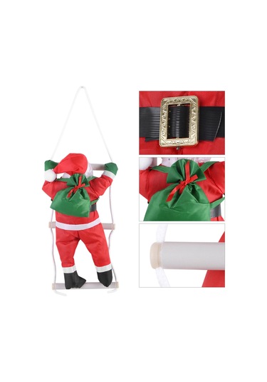 Yaozixa Noel Gönüllüsü Merdivenle Tırmanan Santaclaus Dekorasyonu - Ev Ve Bahçe Noel Atmosferi Oluşturucu Taçlık