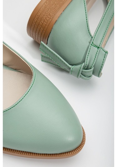 Volpen Cilt Kısa Topuk Ayakkabı Mint Yeşil Yeşil