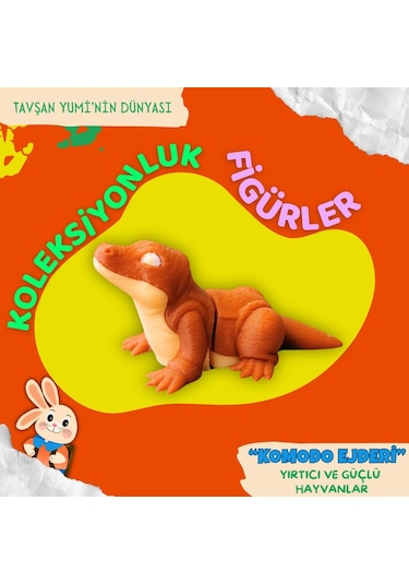 Tavşan Yumi Yırtıcı Ve Güçlü Hayvanlar Koleksiyonu- 4 Parça 5-7 Cm Hareketli Oyuncaklar Ve Bilgilendirici Kartlar "