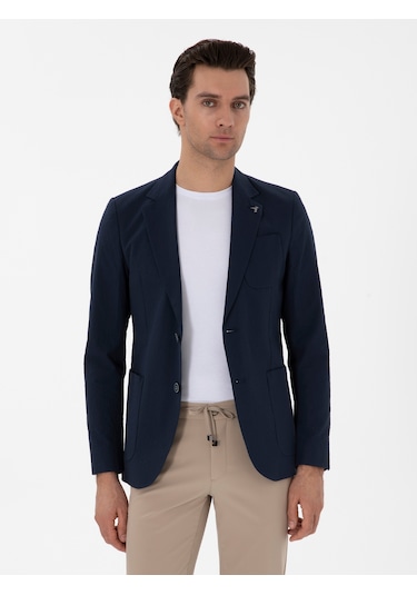Cacharel Koyu Lacivert Slim Fit Spor Ceket