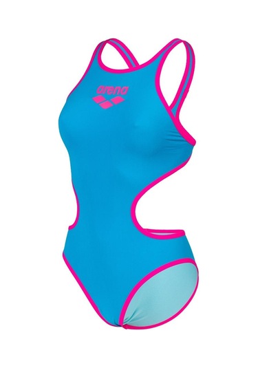 Arena One Bıglogo Kadın Yüzücü Mayosu 001198890 Mavi - Pembe