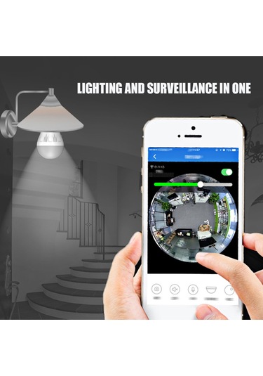 Xiaovv Ampul Şeklinde Panoramik Kamera Gözetim Güvenlik Kamerası Aydınlatma Ampulü Akıllı Ev Cihazı Kablosuz Bağlantı Uzaktan İzleme 110v-220v 2mp