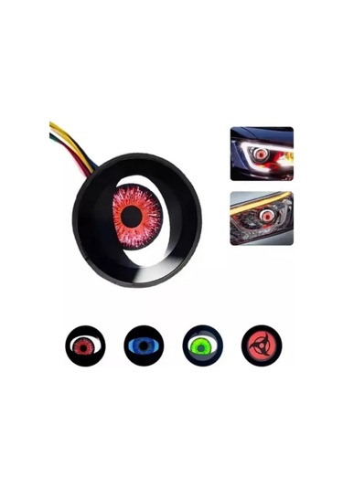 Vkemall Araba Led Lens Farı - Şeytan Gözü Hawk Eye, Siyah, Evrensel Uyumlu, 12v, Düz Tip, Plastik Malzeme