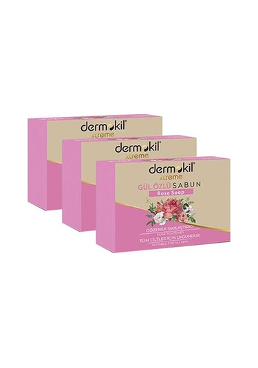 Dermokil Gül Özlü Katı Doğal Sabun 100 Gr X 3 Adet