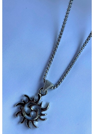 Biohazard El İşçiliği Paslanmaz Çelik Zincir Erkek Kolye Gümüş