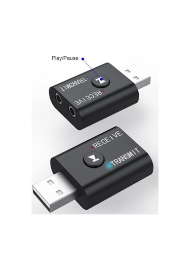 Gajeena Bt5.0 Bluetooth Verici Alıcı 2'li Set, Mikrofonlu, El İle Ulaşmadan Arama, Araba Ve Bilgisayar Uyumlu, Siyah