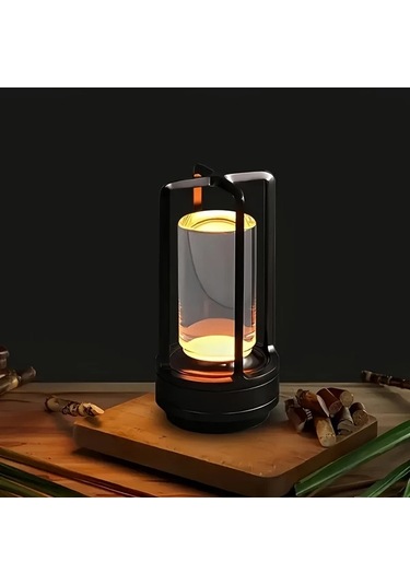 Honeybeeshop Golden 3285 Çok Yönlü Parlaklık Modern Mat Metal Kristal Masa Lambası Dokunmatik Kontrollü Şarj Edilebilir Led Işık Vintage Haç Tasarımı Taşınabilir Enerji Tasarruflu Hediye Ahşap