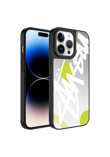 Apple Uyumlu iPhone   14 Pro Kılıf Aynalı Desenli Kamera Korumalı Parlak Mirror Kapak