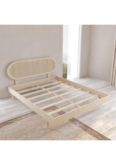 Padova Hazeran Ahşap Vernik Karyola Kolay Kurulum-931 Çift Kişilik