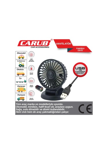 Carub Usb Çakmaklı Tekli Vantilatör -