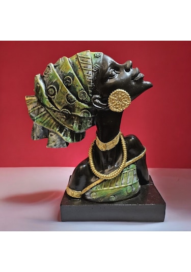 Afro Amerikan Kadın Figürlü Biblo
