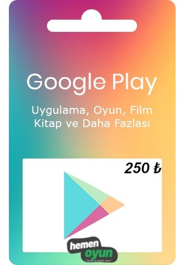 Hemenoyun Google Play 250 Tl Hediye Kartı Bakiye Kodu