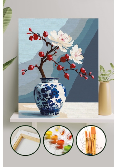 Sayılarla Boyama Tuval Seti 40x50 Cm - Kiraz Çiçeği