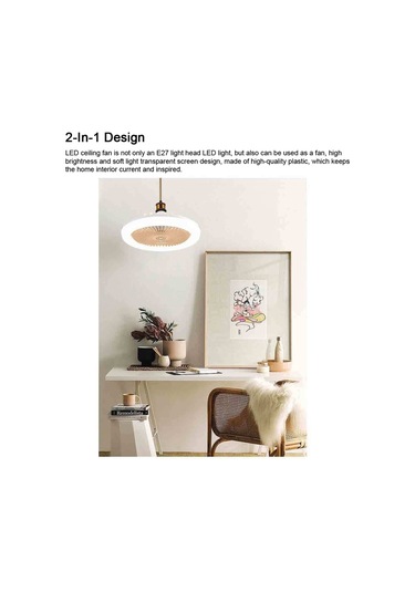 Hallow LMH00007W 2'si 1 Arada Düşük Profilli Modern Tavan Vantilatörü