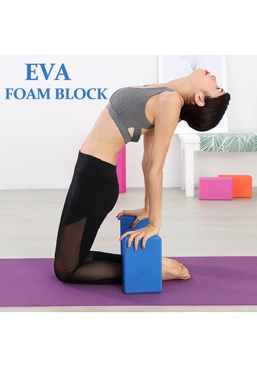 Kosona Eva Spor Bloku - Antrenman Ve Yoga Yardımcı Gereci - Kaymazsız Ve Dayanıklı - Esneklik Egzersizleri İçin Sarı 1 Adet Sarı