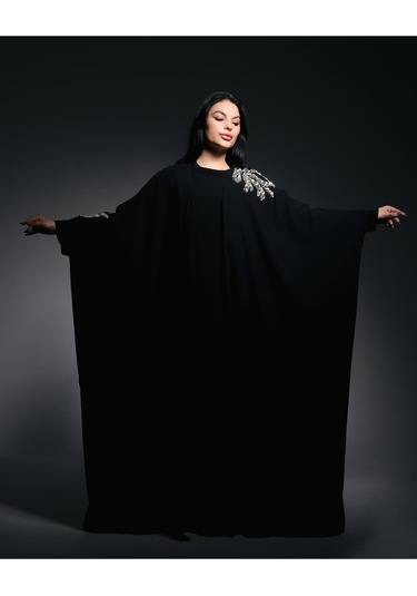 Crystalia Wave Abaya Siyah