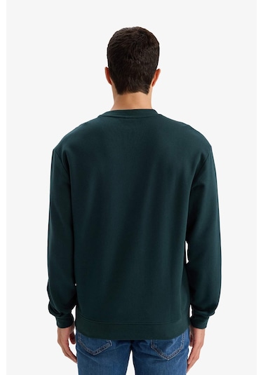 Defacto %100 Pamuk Basic Sweatshirt E8339AX26SP Yeşil
