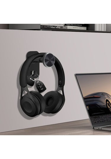 Maiyame Beyaz Abs Kulaklık Tutucu - 4.5cm Uzatılabilir, Delme Yok, Otomatik Yapışkan, Bilgisayar/ Kulaklık İçin