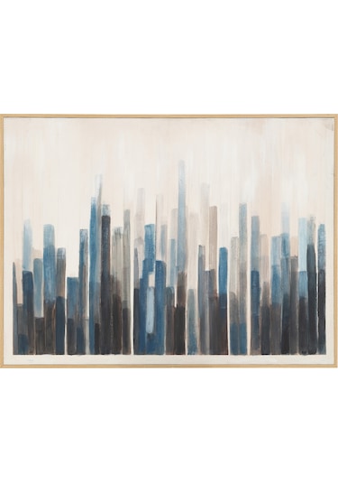 Blue Strata Çerçeveli Yağlıboya Tablo 90x120 Cm