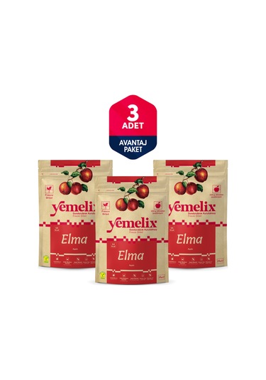 Freeze Dried 3'lü Avantaj Paketi Elma Kuru Meyve Cipsi - Dondurularak Kurutulmuş Elma 15gx3 15 G