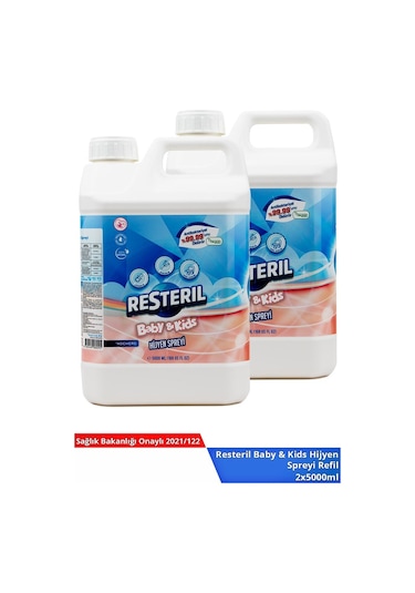 Resteril Doğal Alkolsüz Bebek Dezenfektan Çocuk Alanı Hijyen Spreyi 5 L