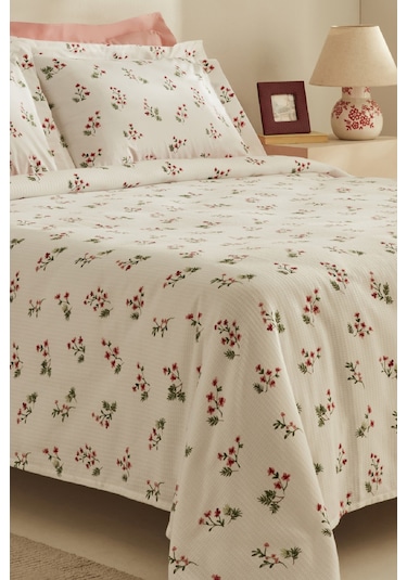 Karaca Home Silvie %100 Pamuk Tek Kişilik Pike Takımı Kırmızı Kırmızı