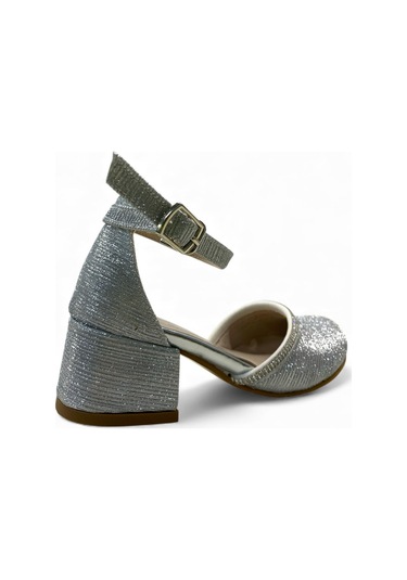 771 Kız Çocuk Okul Öncesi Topuklu Abiye Ayakkabı GÜMÜŞ