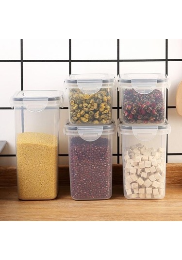 0.8l/1.4l/1.6l/2l/2.8l Şeffaf Plastik Saklama Kavanozları Hava Geçirmez Nem Geçirmez Şeffaf Geniş Ağızlı Organize Kiler Gıda Saklama Kapları Xs Diğer