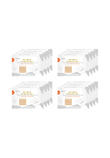 Geekyou Bebek Biberon Ve Emziği Mikrodalga Buhar Sterilizasyon Çantısı, Yeniden Kullanılabilir, 16 Adet/kutu, 20 Kullanım, Transparent Pencere S5005 Beyaz