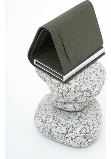 Erkek Mekanizmalı Deri Cüzdan Haki Yeşil 113570