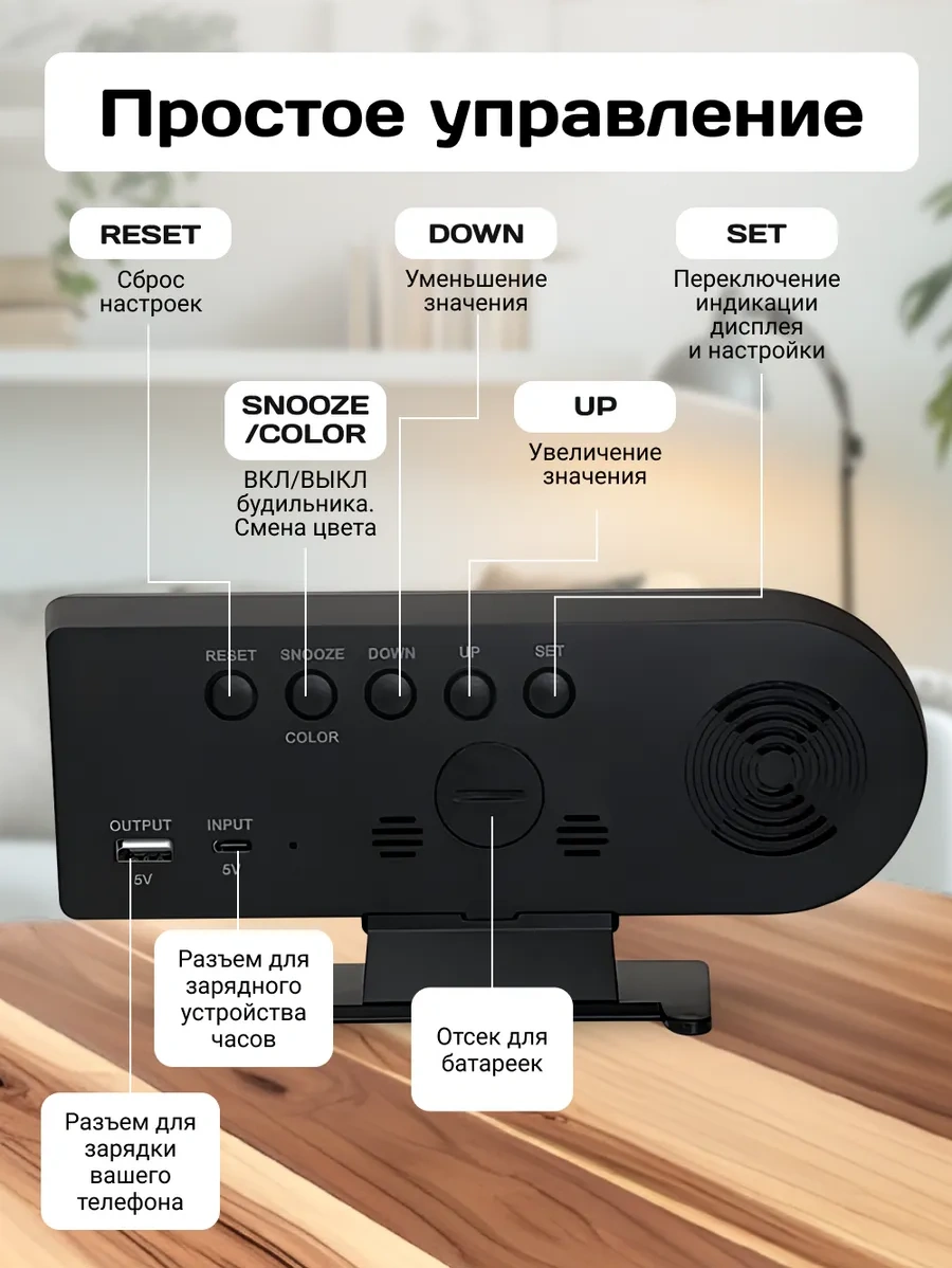 Artclock Güçlü Elektronik Masaüstü Alarm Saatı Aydınlatmalı 295772927 Siyah